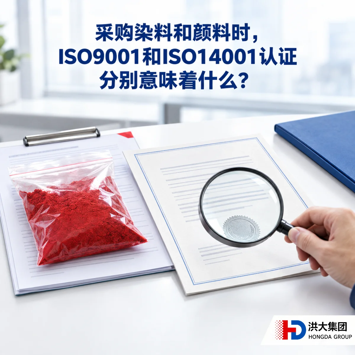 采购染料和颜料时,ISO9001和ISO14001认证分别意味着什么?